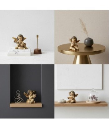 Ángel de Resina NAVIDAD con Detalles Dorados - Decoración Navideña