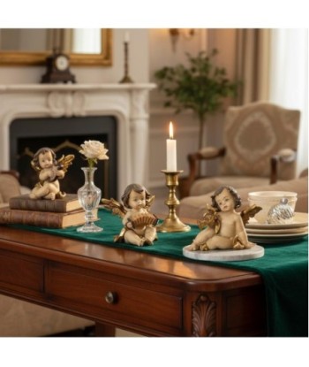Ángel de Resina NAVIDAD con Detalles Dorados - Decoración Navideña