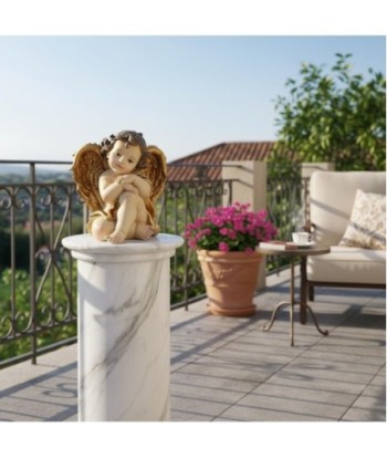 Figura Angel 2U de Resina con Detalles Dorados - Decoración de Navidad