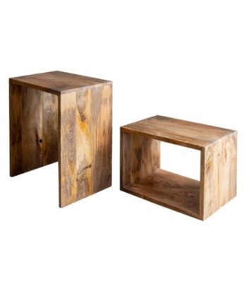 Mesa auxiliar de madera de mango, estilo moderno y funcional.