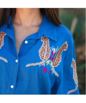 Camisa Multicolor para Mujer, Manga ¾, Estampado Tropical, 100% Algodón, Camisera Casual, Ideal para Ocasiones