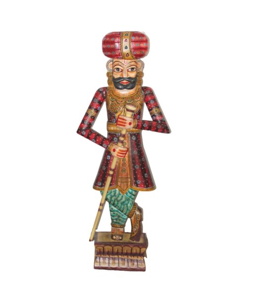Figura Decorativa de Madera Estilo India - Escultura de Guardian 2 para Decoración del Hogar