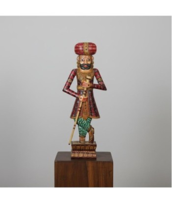 Figura Decorativa de Madera Estilo India - Escultura de Guardian 2 para Decoración del Hogar