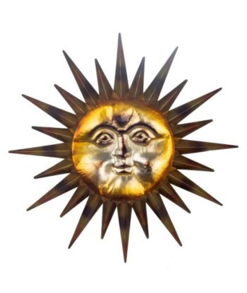 Adorno Pared Sol Metalizado - Aplique Decorativo para Jardín