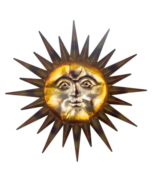 Adorno Pared Sol Metalizado - Aplique Decorativo para Jardín