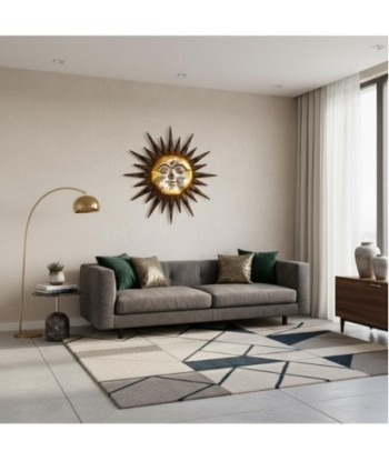 Adorno Pared Sol Metalizado - Aplique Decorativo para Jardín