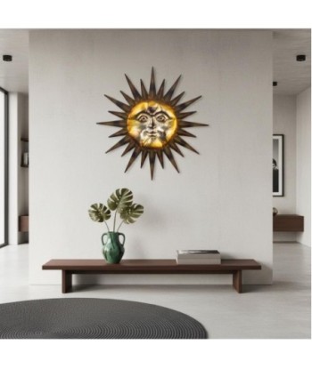 Adorno Pared Sol Metalizado - Aplique Decorativo para Jardín