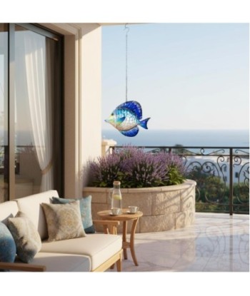 Colgante Pez de Metal Colorido con Cadena de 65 cm - Decoración Original