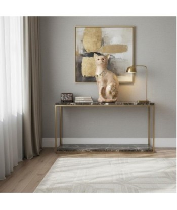 Figura de Gato de Resina con Detalles Dorados y Floral