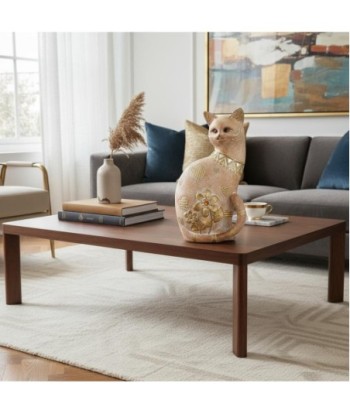 Figura de Gato de Resina con Diseño Floral y Corazones