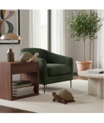 Figura de Tortuga 2U de Resina - Decoración Animal Verde y Beige