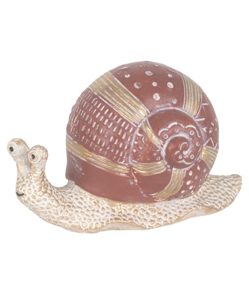 Figura Decorativa de Caracol en Resina con Detalles Dorados