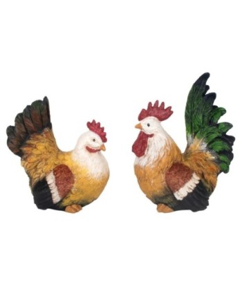 Figura de Gallina de Resina - Decoración Animal Color Amarillo con Detalles