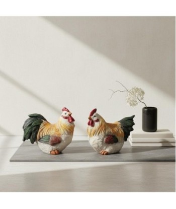 Gallina de Resina - Decoración Animal Color Blanco y Oro
