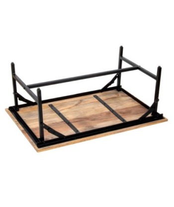 Mesa auxiliar de madera de acacia con diseño moderno y funcional