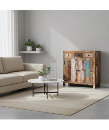 Mueble Auxiliar con 3 Cajones y 2 Puertas para Almacenamiento, Ideal para Salón, Dormitorio u Oficina