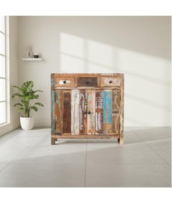 Mueble Auxiliar con 3 Cajones y 2 Puertas para Almacenamiento, Ideal para Salón, Dormitorio u Oficina
