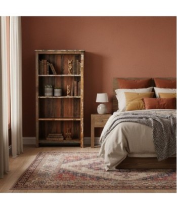 Estantería de Madera para Almacenamiento, Diseño Moderno, Estante Decorativo para Sala, Oficina, Estilo Étnico