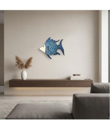 Adorno Pared Pez L de Metal Decorativo - Estilo Náutico