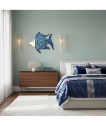 Adorno Pared Pez L de Metal Decorativo - Estilo Náutico