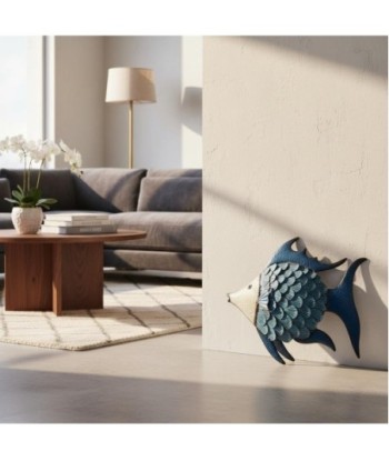Adorno Pared Pez L de Metal Decorativo - Estilo Náutico