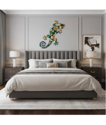 Adorno Pared Lagarto de Metal Decorativo para Jardín Multicolor