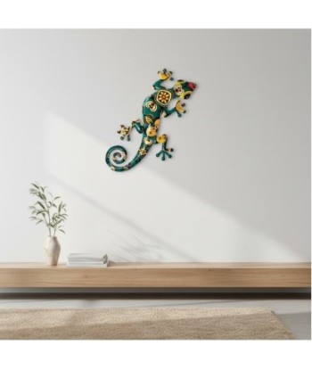 Adorno Pared Lagarto de Metal Decorativo para Jardín Multicolor