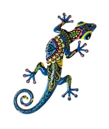 Adorno Pared Lagarto de Metal Colorido para Jardín y Decoración Interior
