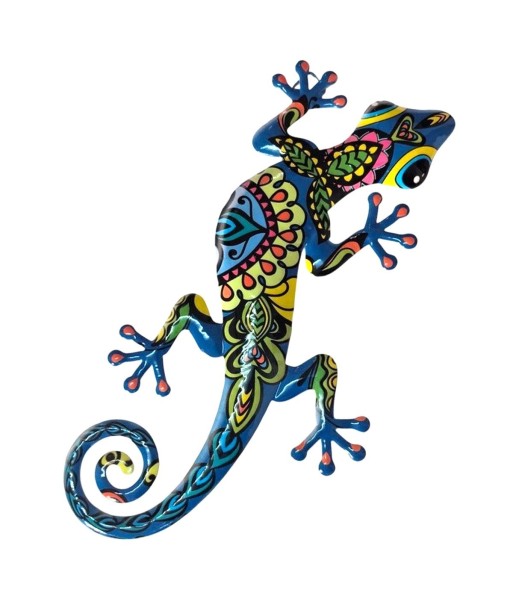 Adorno Pared Lagarto de Metal Colorido para Jardín y Decoración Interior