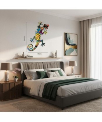 Adorno Pared Lagarto de Metal Colorido para Jardín - Decoración Divertida