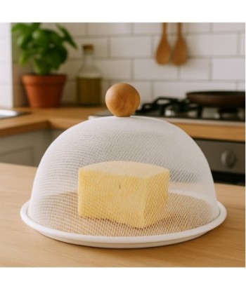 Rejilla metálica para cubrir alimentos con mango de madera - 19cm