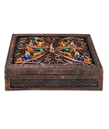 Caja Mariposa Decorativa de Resina Étnica para Almacenamiento de Joyas y Accesorios, Diseño Único y Elegante