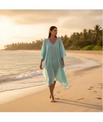 Isla Bonita By SIGRIS Poncho de Algodón 100% en Aguamarina