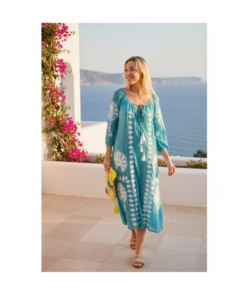 Isla Bonita By SIGRIS Vestido Largo de Algodón con Bordado Floral