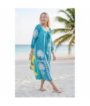 Isla Bonita By SIGRIS Vestido Largo de Algodón con Bordado Floral
