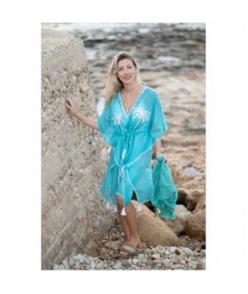 Isla Bonita By SIGRIS Poncho Acuático de Algodón con Diseño de Palmas