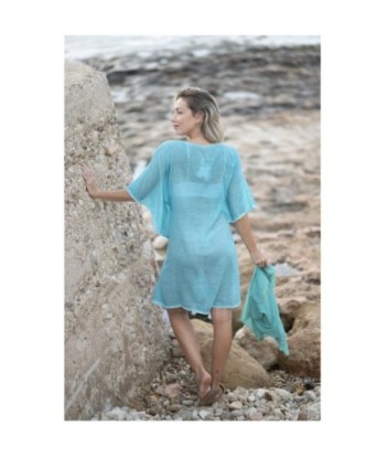 Isla Bonita By SIGRIS Poncho Acuático de Algodón con Diseño de Palmas