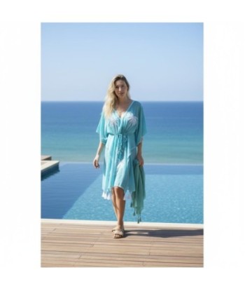 Isla Bonita By SIGRIS Poncho Acuático de Algodón con Diseño de Palmas