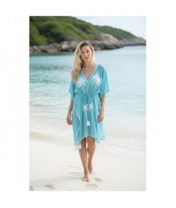 Isla Bonita By SIGRIS Poncho Acuático de Algodón con Diseño de Palmas