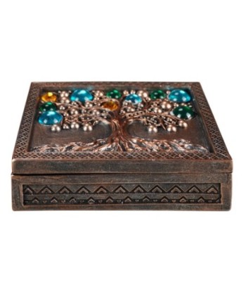 Caja Árbol de la Vida Étnica Decorativa para Almacenamiento de Joyas y Accesorios, Ideal para Regalos Únicos