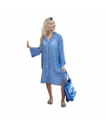 Isla Bonita By SIGRIS Vestido Camisero de Algodón 100% - Estilo Casual y Fresco
