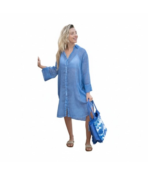 Isla Bonita By SIGRIS Vestido Camisero de Algodón 100% - Estilo Casual y Fresco