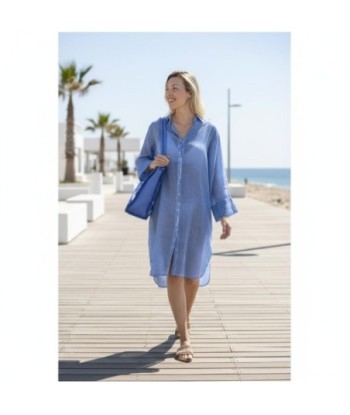 Isla Bonita By SIGRIS Vestido Camisero de Algodón 100% - Estilo Casual y Fresco