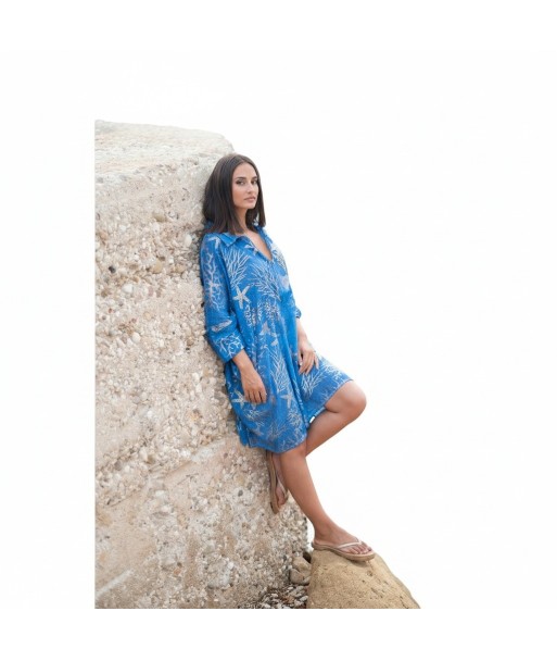 Isla Bonita By SIGRIS Poncho de Verano 100% Algodón con Estampado Marítimo