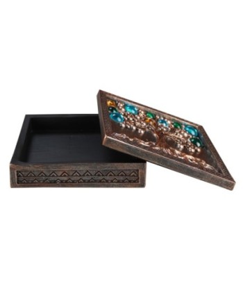 Caja Árbol de la Vida Étnica Decorativa para Almacenamiento de Joyas y Accesorios, Ideal para Regalos Únicos