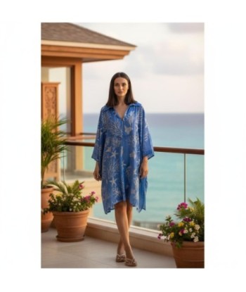 Isla Bonita By SIGRIS Poncho de Verano 100% Algodón con Estampado Marítimo