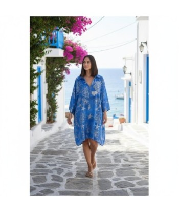Isla Bonita By SIGRIS Poncho de Verano 100% Algodón con Estampado Marítimo