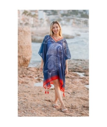 Isla Bonita By SIGRIS Poncho de Algodón con Diseño Acuático