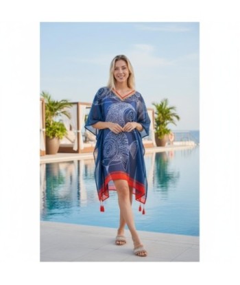 Isla Bonita By SIGRIS Poncho de Algodón con Diseño Acuático