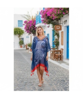 Isla Bonita By SIGRIS Poncho de Algodón con Diseño Acuático